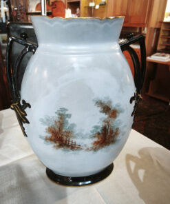 Vases balustres à anses ( paire) en Porcelaine Epoque XIXème – Image 5
