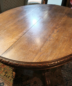 Table Henri II ovale en Chêne Massif piètement central aux chimères – Image 5