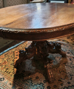 Table Henri II ovale en Chêne Massif piètement central aux chimères – Image 6