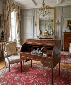 Bureau Cylindre en acajou Epoque Louis XVI serrures trèfles – Image 7