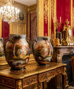 Vases balustres à anses ( paire) en Porcelaine Epoque XIXème – Image 7