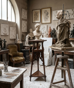 Sellette de Sculpteur fin XIXème en Chêne – Image 5