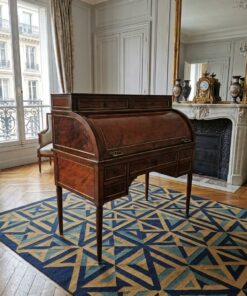 Bureau Cylindre en acajou Epoque Louis XVI serrures trèfles – Image 8