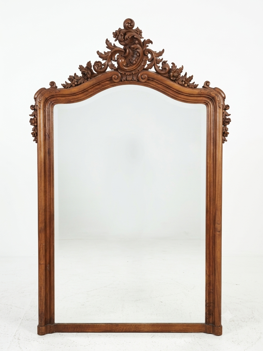 Miroir en Noyer de Style Rocaille Epoque fin XIXème – Image 5
