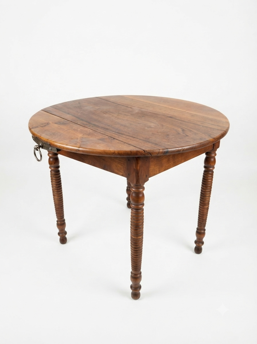 Table ronde Louis Philippe en Noyer Massif Epoque XIXème – Image 4