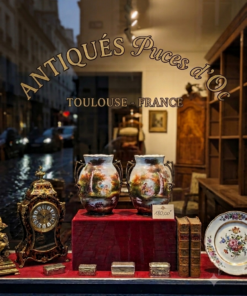 Vases balustres à anses ( paire) en Porcelaine Epoque XIXème – Image 8