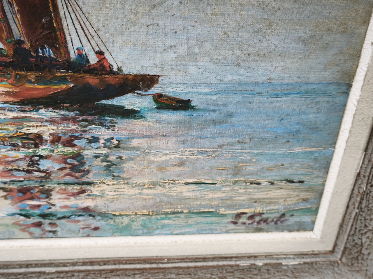 Tableau Marine Huile sur Toile Epoque XXème – Image 2