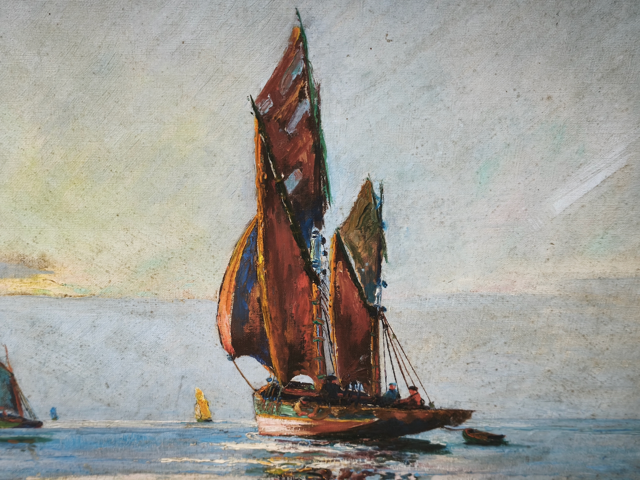 Tableau Marine Huile sur Toile Epoque XXème – Image 3