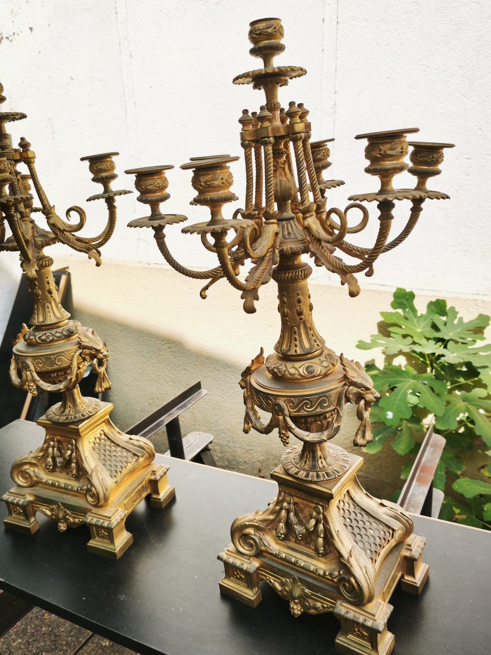 Candélabres Louis XVI ( Style ) en Régule Epoque Napoléon III – Image 2