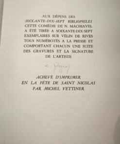 La Mandragore de Machiavel Édition Aux dépens des Soixante-Dix-Sept Bibliophiles Exemplaire n°58 – Image 11