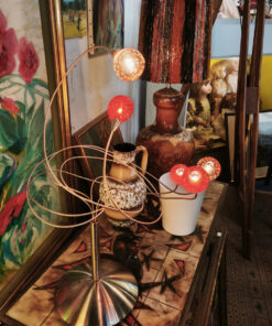 Lampe à poser sculpture vintage Space Age — Verre bullé & Métal chromé – Image 4