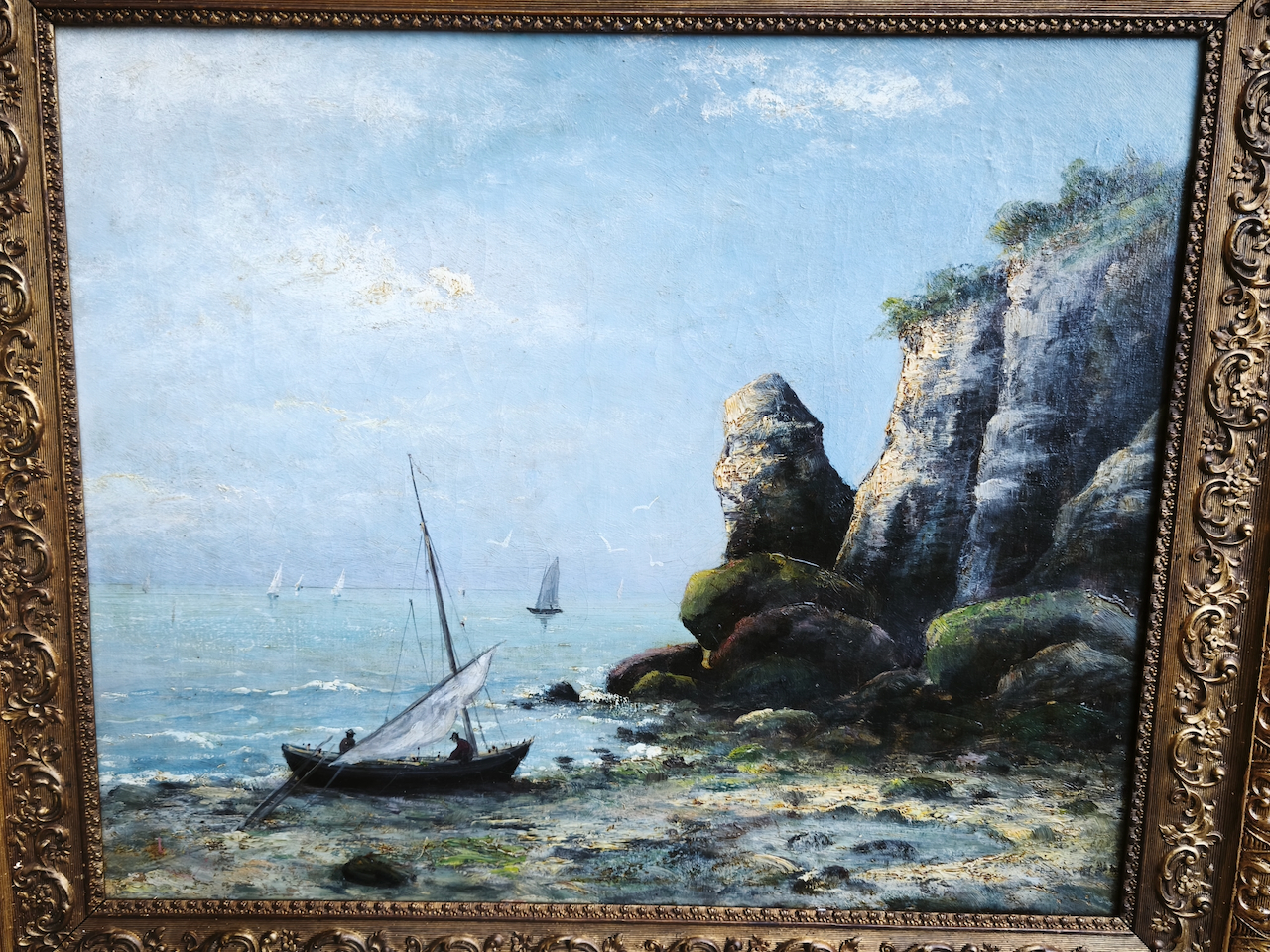 Tableau Marine figurative Huile sur Toile fin XIXème / Début XXème – Image 2
