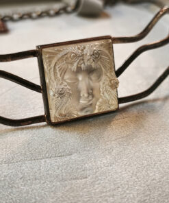 Tour de cou Lalique — Motif « Masque de Femme » / « Aréthuse » argent massif titre 925 – Image 3
