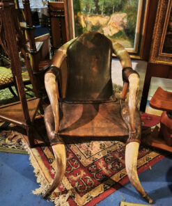 Fauteuils en cornes et cuir (paire) Epoque XXème style mobilier américain de type steerhorn – Image 3