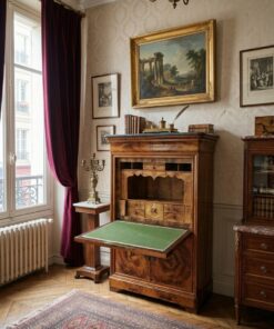 Secrétaire Louis Philippe Epoque XIXème placage décors ailes papillon – Image 7