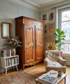 Armoire Style Louis XV en Merisier Massif Epoque XIXème – Image 8