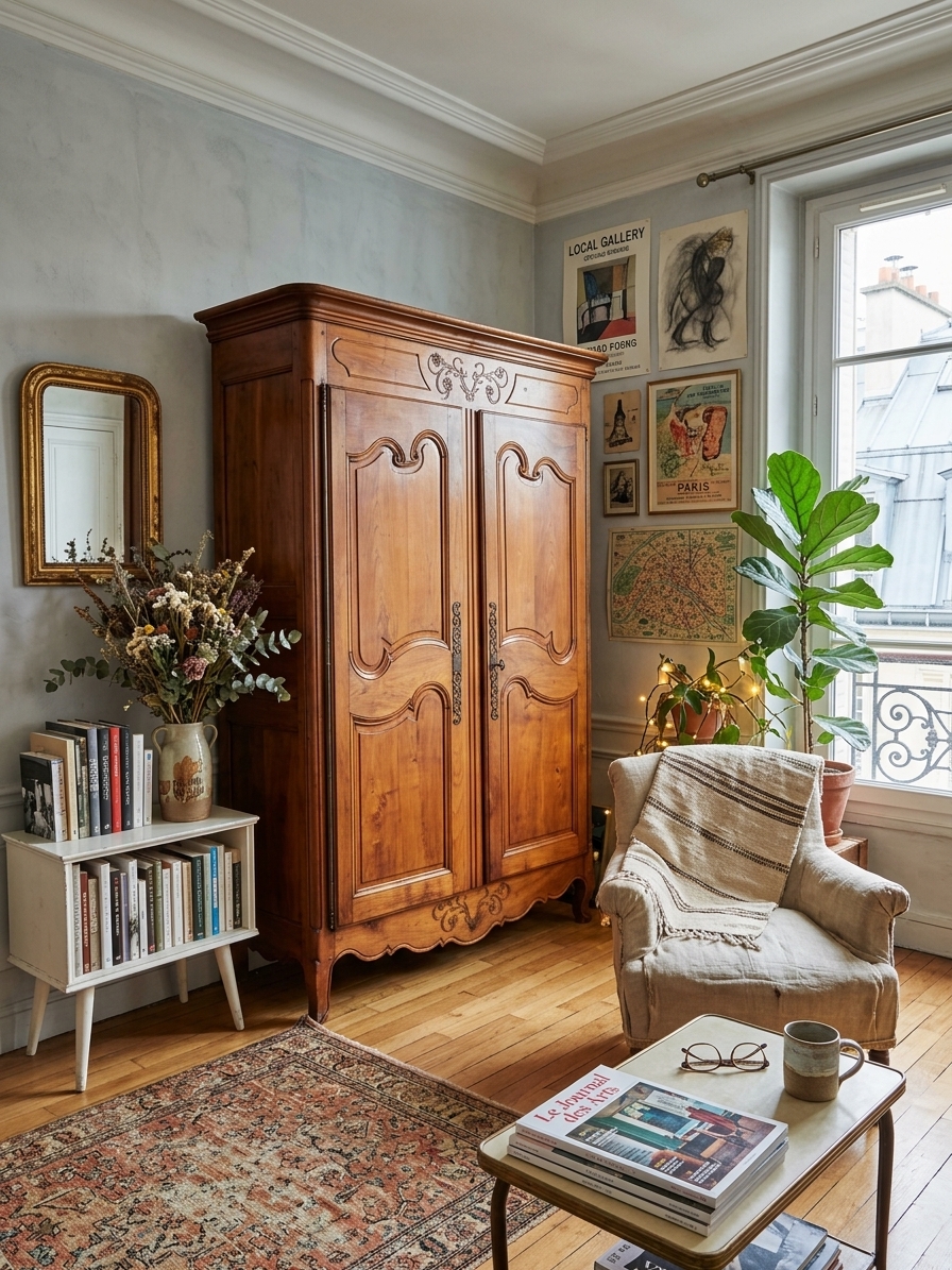 Armoire Style Louis XV en Merisier Massif Epoque XIXème – Image 8