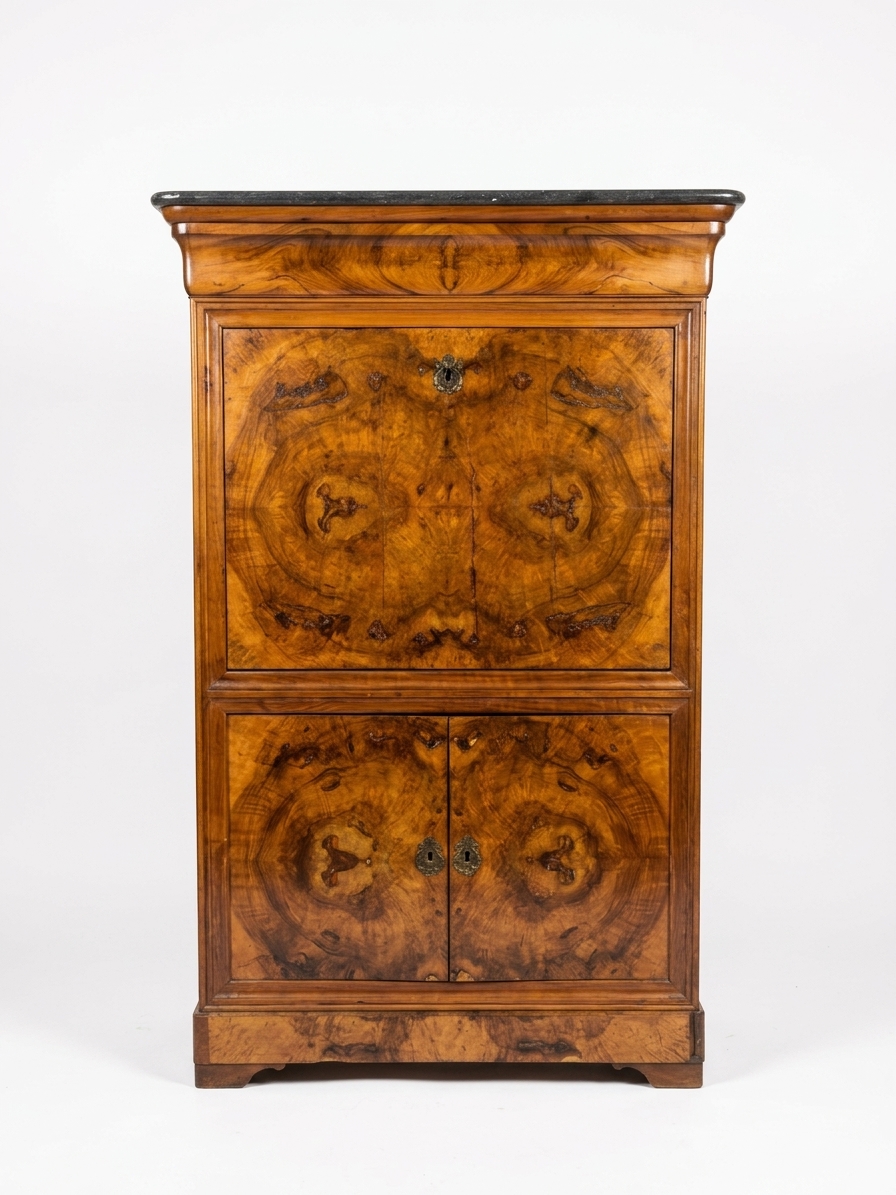 Secrétaire Louis Philippe Epoque XIXème placage décors ailes papillon – Image 5