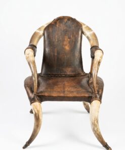 Fauteuils en cornes et cuir (paire) Epoque XXème style mobilier américain de type steerhorn – Image 7
