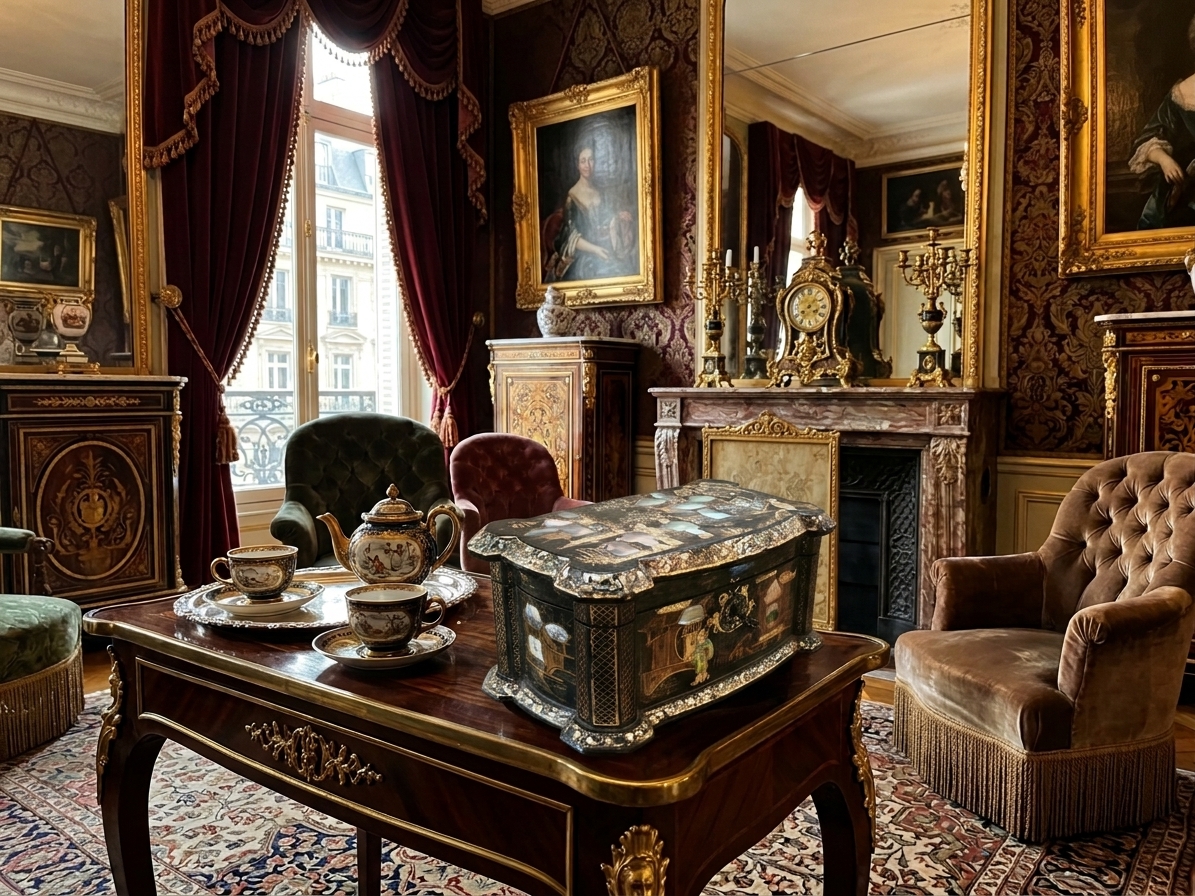 Boîte à thé d'époque Napoléon III (XIXᵉ siècle) – Image 9