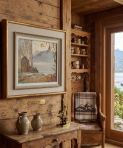 Tableau L.Bonamici Huile sur Panneau "Lac du Bourget, Brison" daté et signé 1954 – Image 6