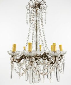 Lustre ancien à pampilles à huit lumières Epoque Début XXème – Image 5