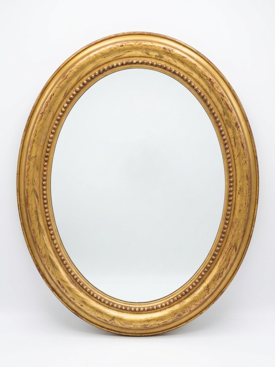 Miroir Ovale Doré Epoque Louis Philippe – Image 4