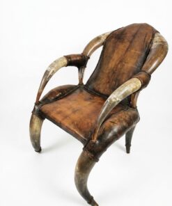 Fauteuils en cornes et cuir (paire) Epoque XXème style mobilier américain de type steerhorn – Image 6