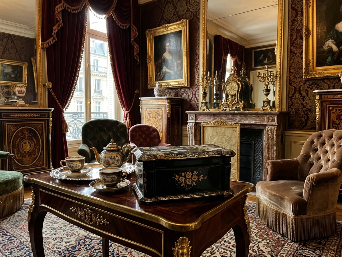 Boîte à thé d'époque Napoléon III (XIXᵉ siècle) – Image 10
