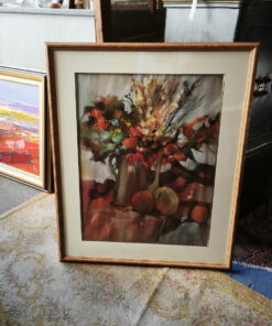 Pastel Gérard JAN bouquet de fleurs certificat daté 1993 – Image 2