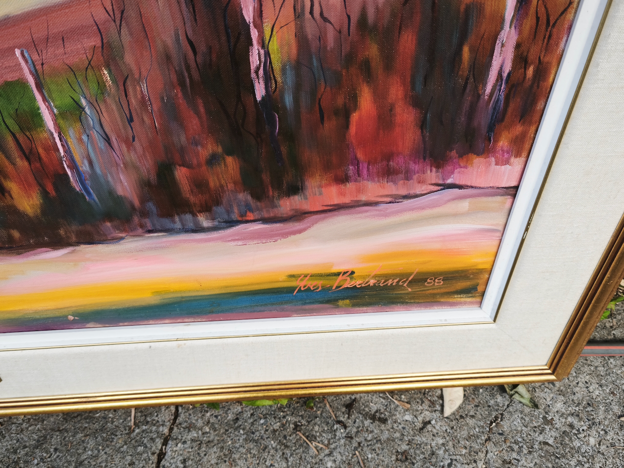 Tableau Yves Bertrand peintre Canadien 1986 "Paysage" – Image 3