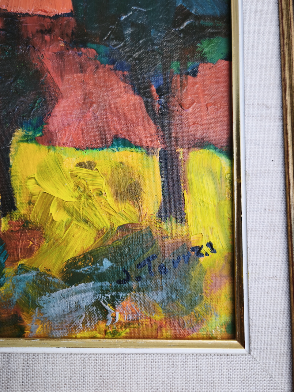 Tableau J.Torres huile sur toile "Paysage" Style expressionnisme – Image 6