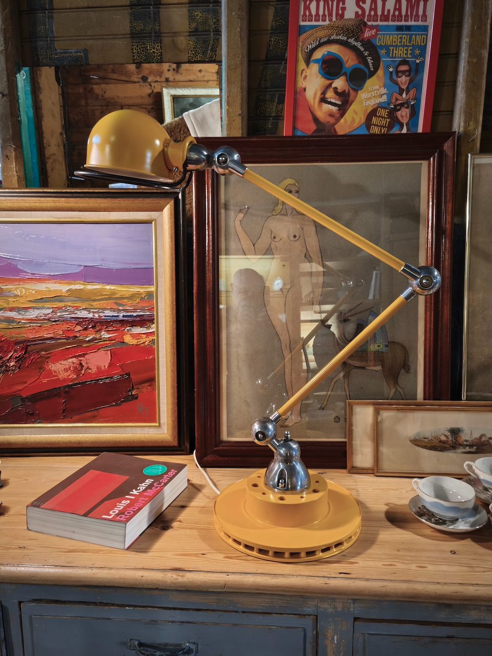 Lampe Jielde Jaune Modèle Vintage Ancien Restauré – Image 2