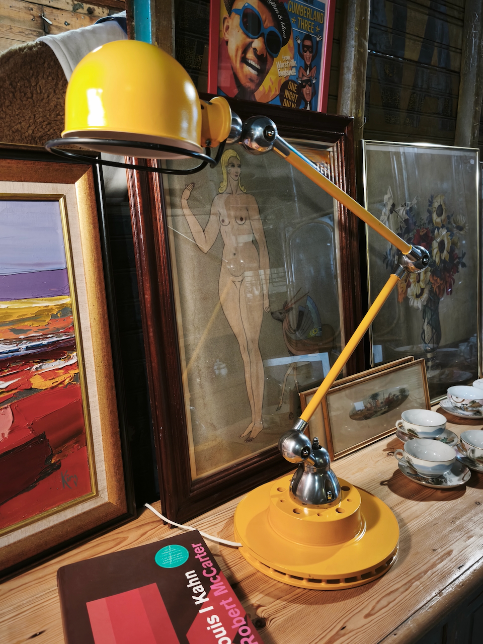 Lampe Jielde Jaune Modèle Vintage Ancien Restauré – Image 4