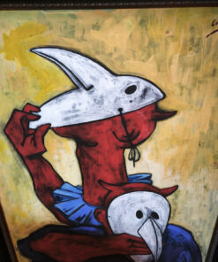 Alternative view of Tableau Commedia dell'arte Huile sur panneau