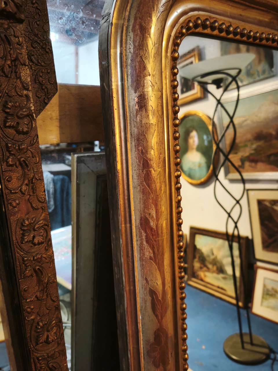 Grand Miroir Doré Style Louis XV Epoque Napoléon III – Image 13