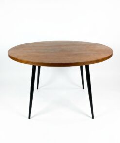 Table Ronde Vintage 70 plateau teck - pieds compas – Image 9