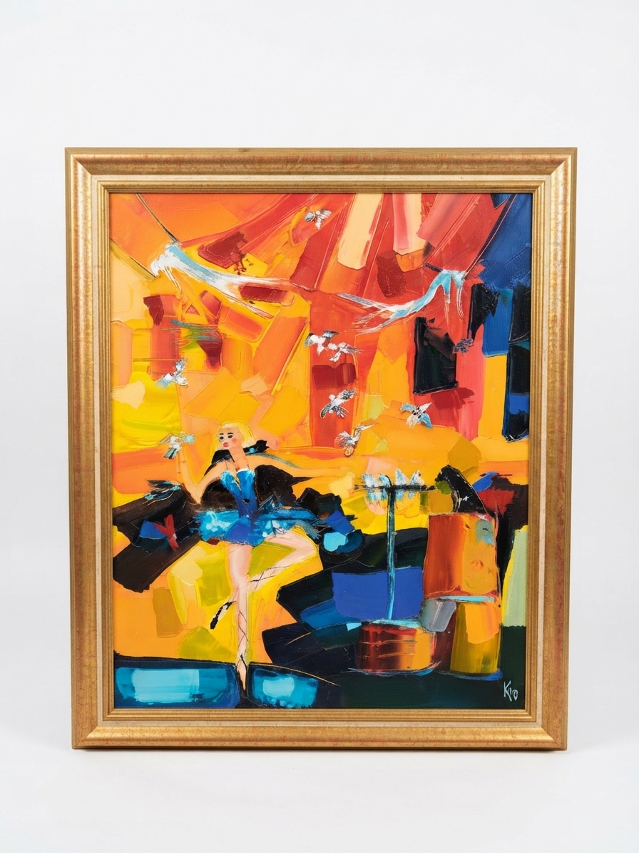 Tableau Kiro " Le cirque" huile sur toile – Image 5
