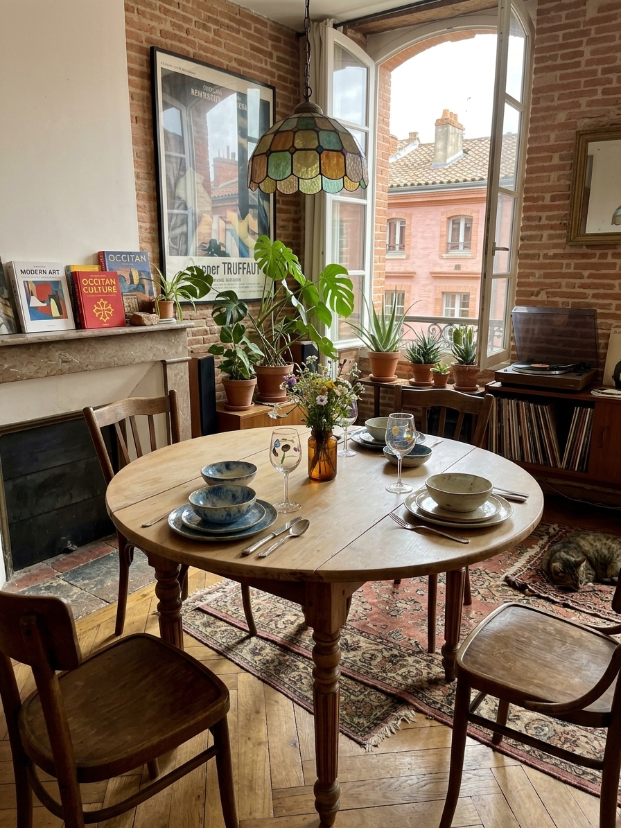 Table à abattant bois clair – Image 7