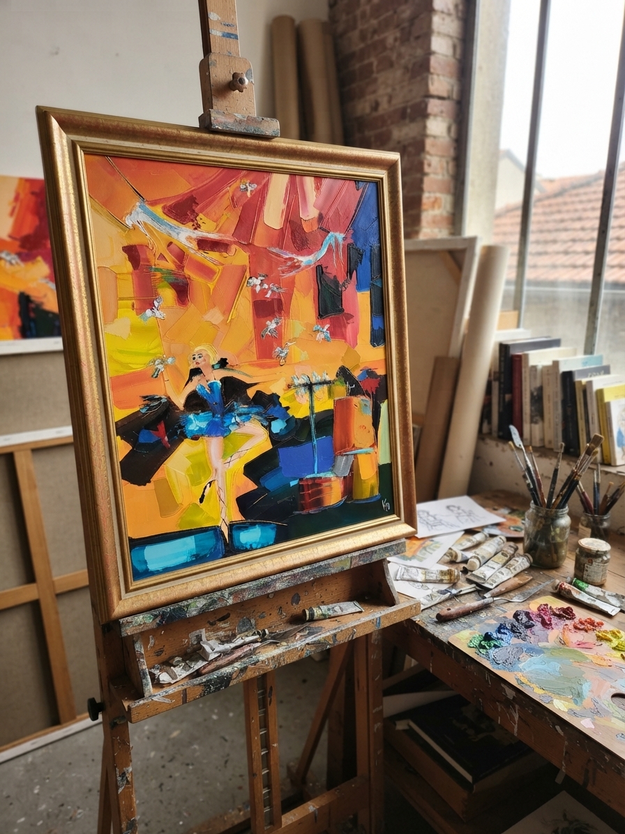 Tableau Kiro " Le cirque" huile sur toile – Image 6