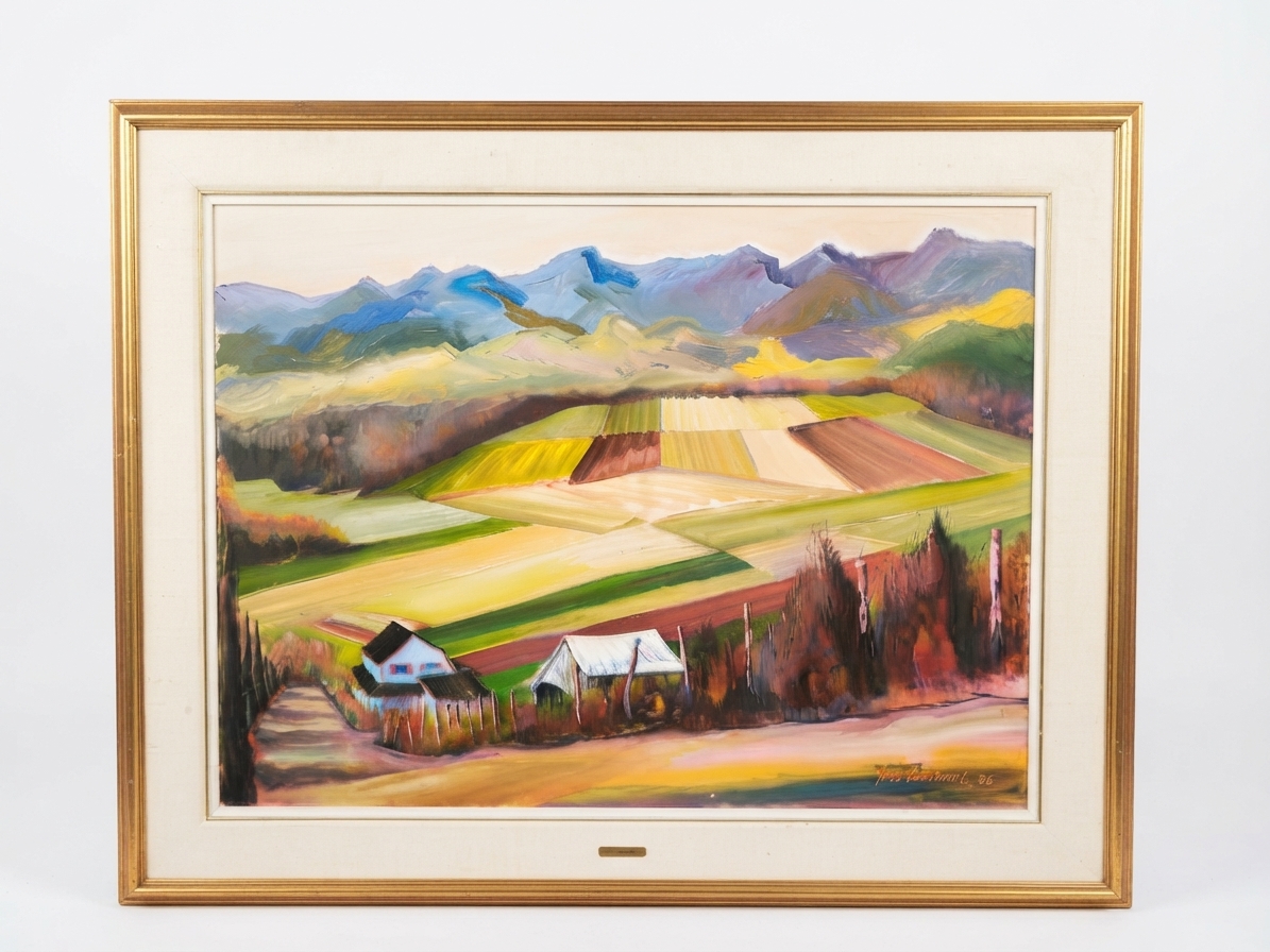 Tableau Yves Bertrand peintre Canadien 1986 "Paysage" – Image 4
