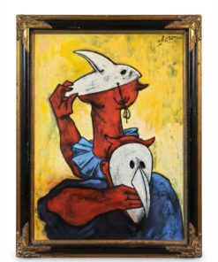 Tableau Commedia dell'arte Huile sur panneau – Image 5
