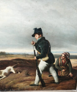 Alternative view of Tableau Pierre Duval Le Camus "Scène de chasse" Huile sur Toile