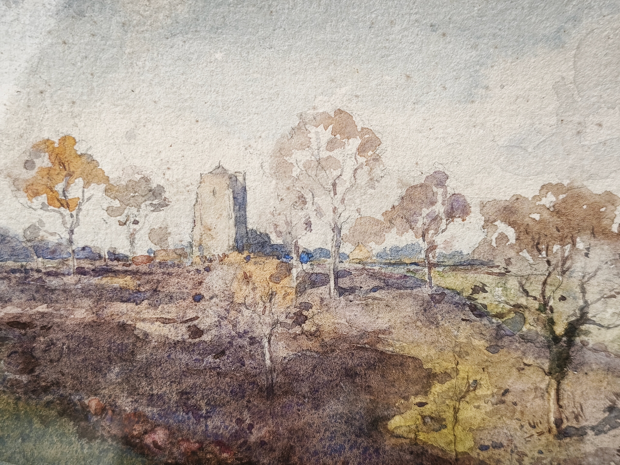 Aquarelle Ernest George Beach (1865-1943) sujet Swingfield village du Kent en Angleterre – Image 4