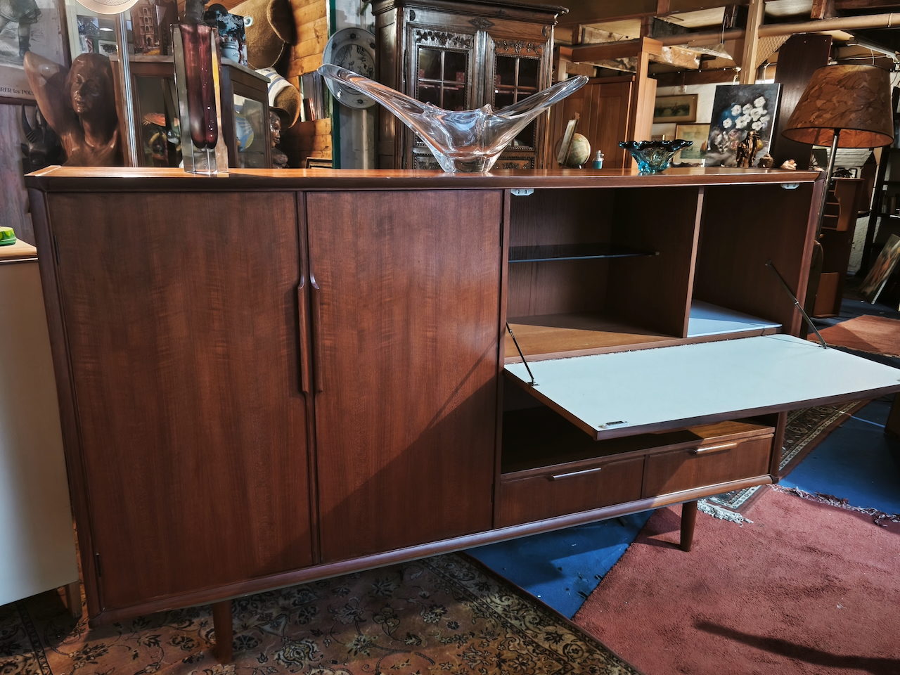 Buffet Enfilade Vintage en Teck de la maison néerlandaise Fristho design Scandinave des années 1960 – Image 5