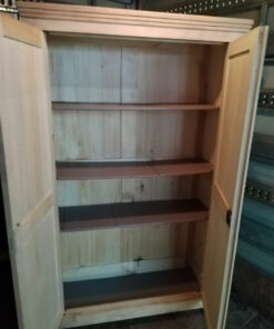 Armoire Parisienne en bois brut décapé Epoque XXème – Image 3