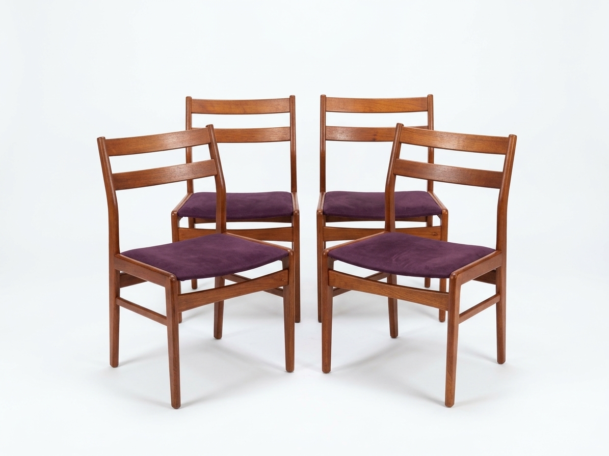 Chaises Scandinaves en Teck de la maison néerlandaise Fristho ( série de quatre) Vintage des années 1960 – Image 8