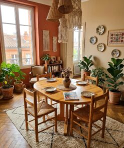 Ensemble NC SWEDEN Table Ovale et quatre Chaises Vintage Style Scandinave – Image 13