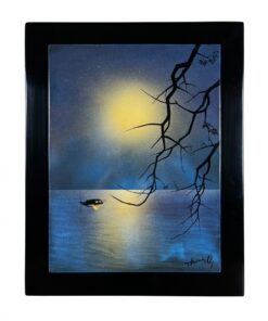 Laque Thành Lễ - Vietnam Epoque XXème "paysage nocturne" – Image 4
