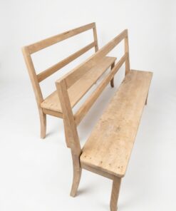 Bancs en bois brut décapé (paire) – Image 4